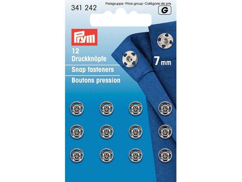 Prym Patentknapper 7mm 12stk  Sølv