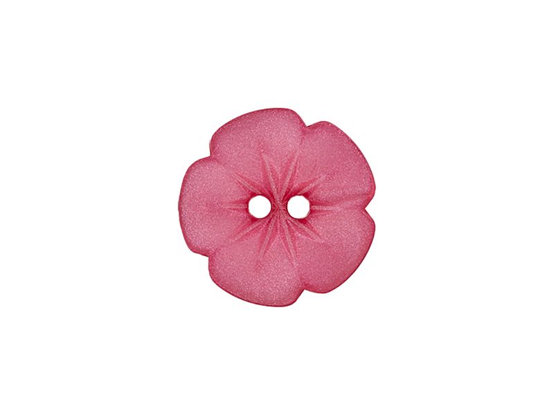Knapp 2-hulls Blomster 11mm  Rosa