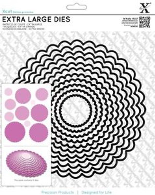 Extra Large Nesting Dies 11pcs - Scalloped Circle