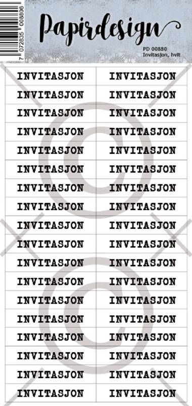 Papirdesign - INVITASJON 6, HVIT